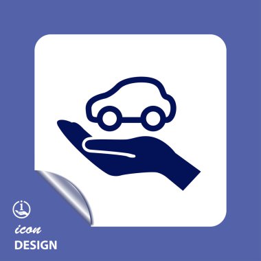 Arabaya el simgesi손 아이콘에서 자동차