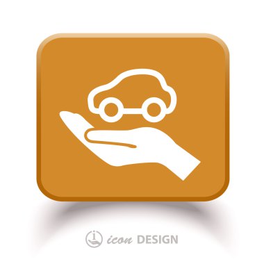 Arabaya el simgesi손 아이콘에서 자동차