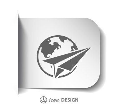 Kağıt Uçak ve küre simgesi
