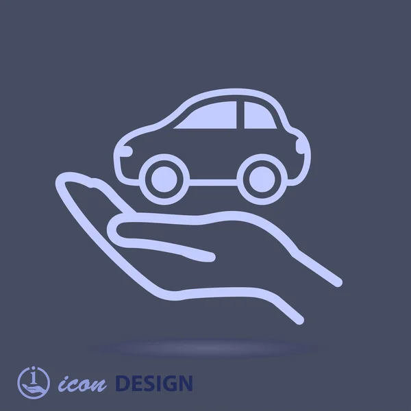 Car in hand icon — Stock Vector