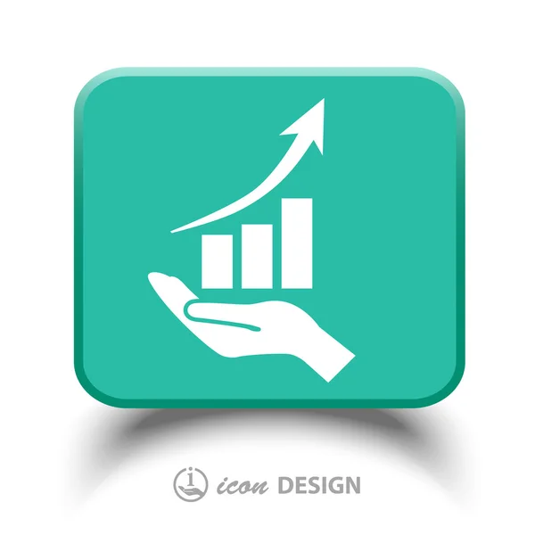 Graph in hand icon — Stock Vector