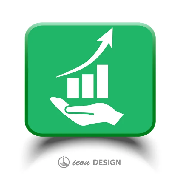 Grafico sull'icona a mano — Vettoriale Stock