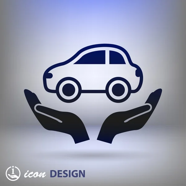 Samochód w dłoń ikona — Wektor stockowy