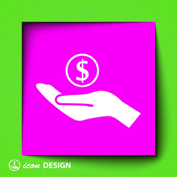 Money in hand icon — Stock Vector