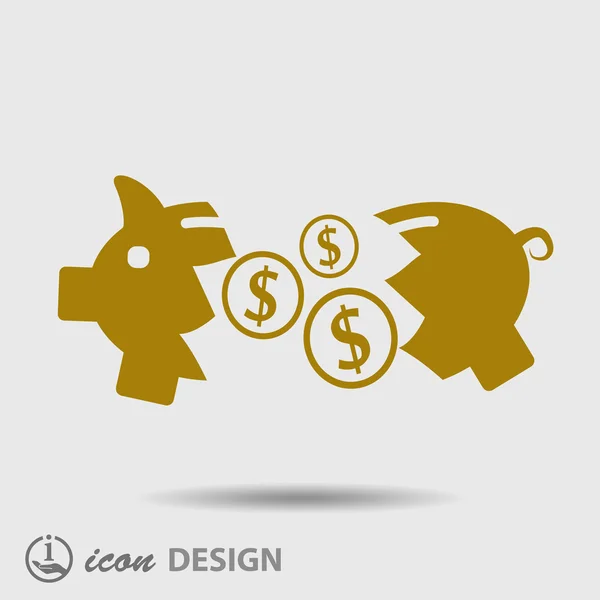 Piglet money box icon — Stock Vector