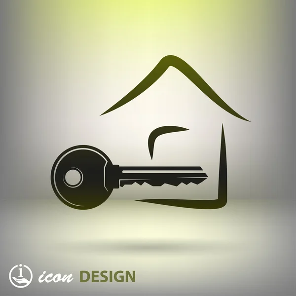 Key and house icon — Stock Vector