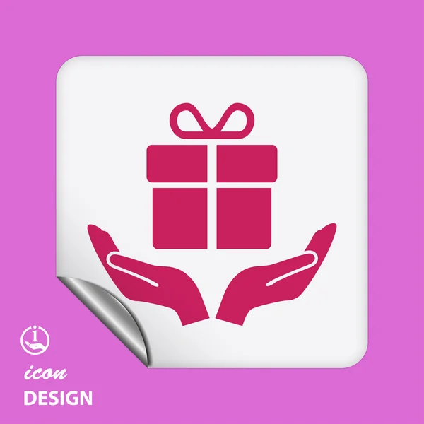 Gift in handen pictogram — Stockvector