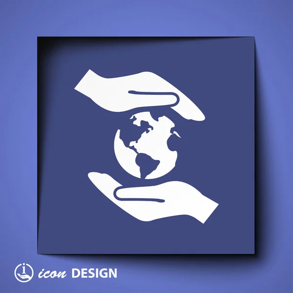 Globe in hands icon — Stock Vector