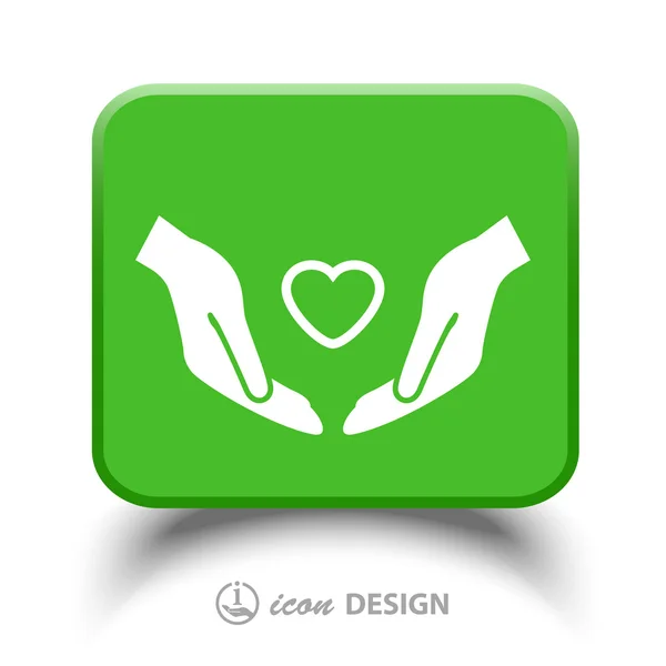 Heart in hands icon — Stock Vector