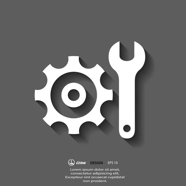 Gear and wrench icon — Stock Vector