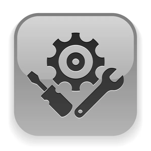 Gear, wrench and screwdriver icons — Stock Vector