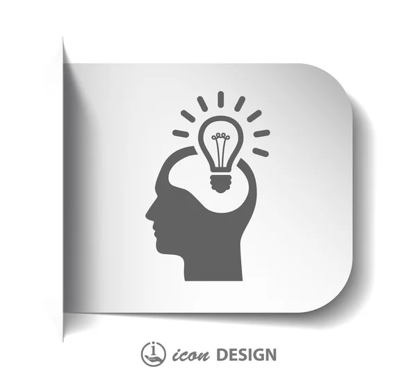 Lamp in hoofd pictogram — Stockvector