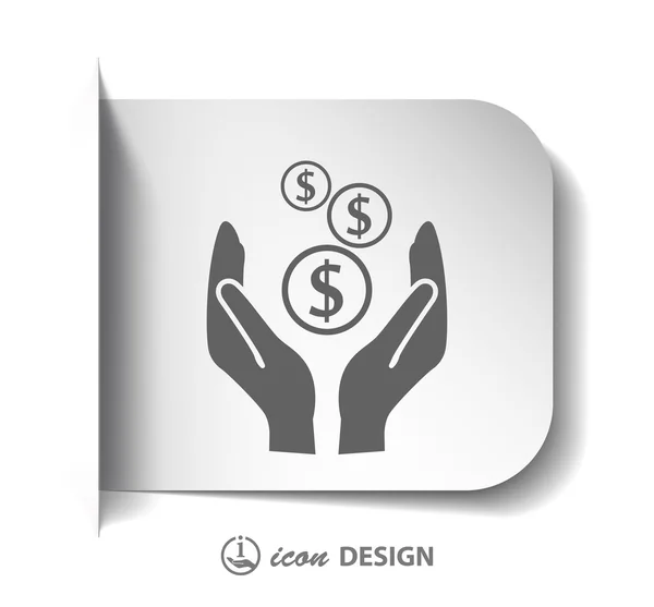 Money in hands icon — Stock Vector