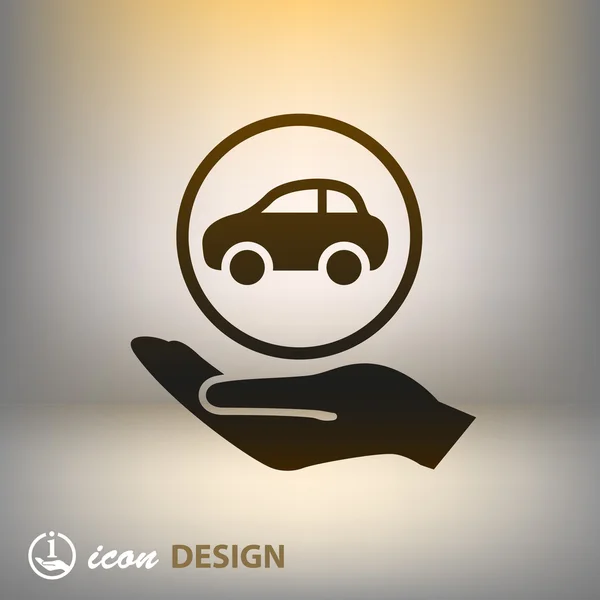 Car in hand icon — Stock Vector