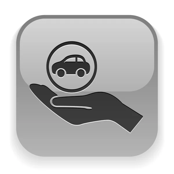 Coche en la mano icono — Vector de stock