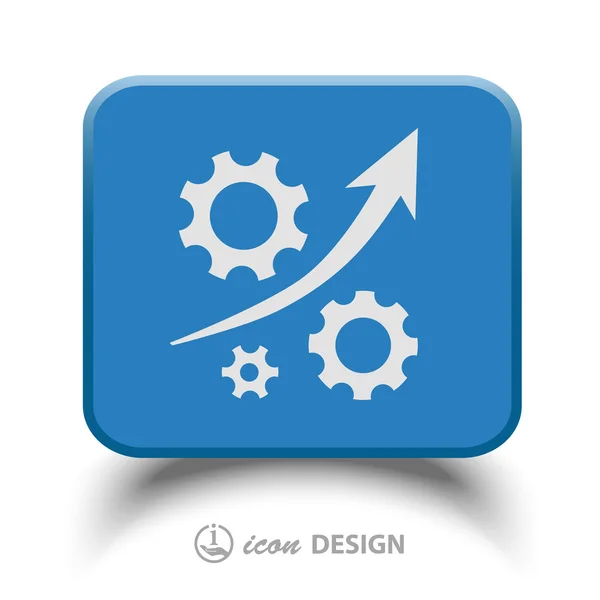 Ingranaggio con l'icona freccia di crescita — Vettoriale Stock