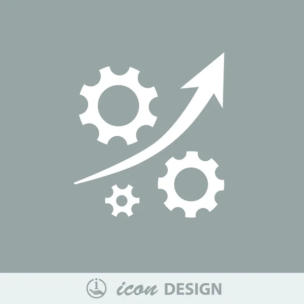 Ingranaggio con l'icona freccia di crescita — Vettoriale Stock
