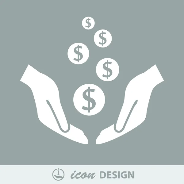 Money in hands icon — Stock Vector