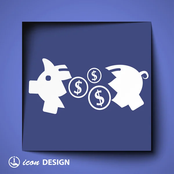 Piglet money box icon — Stock Vector