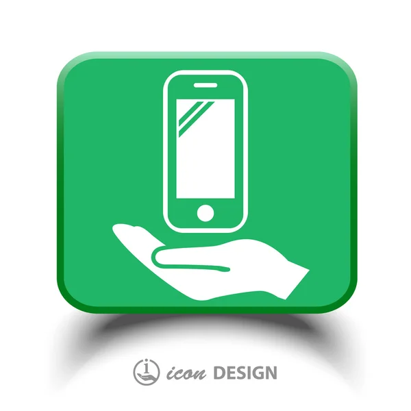 Icono móvil en la mano — Archivo Imágenes Vectoriales