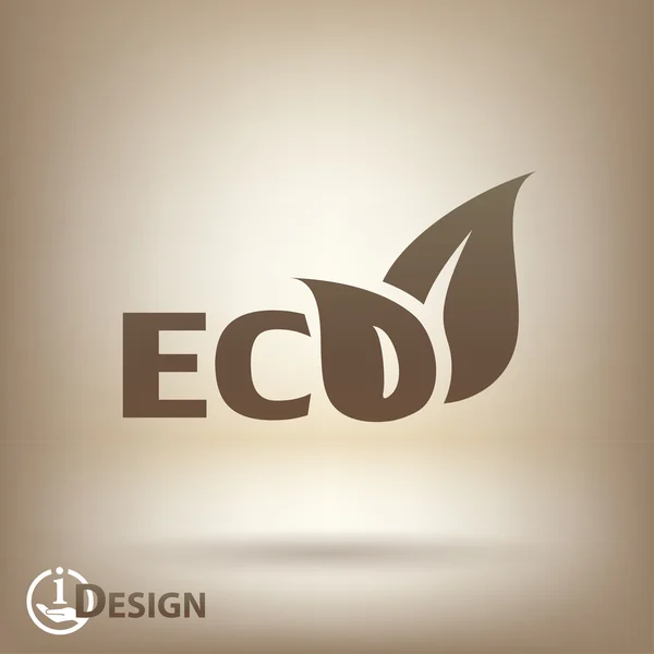 Eco folhas ícone — Vetor de Stock