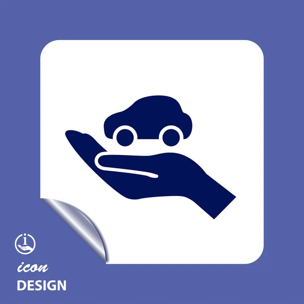 Car in hand icon — Stock Vector