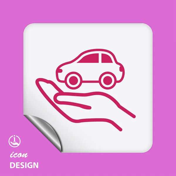 Car in hand icon — Stock Vector