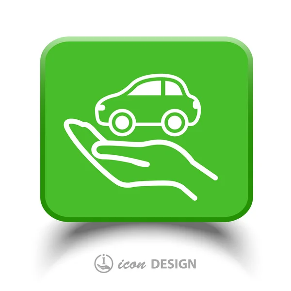 Car in hand icon — Stock Vector