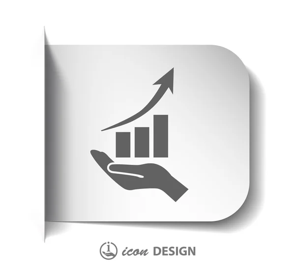 Graph in hand icon — Stock Vector