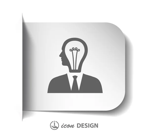 Ampoules dans l'icône de tête — Image vectorielle