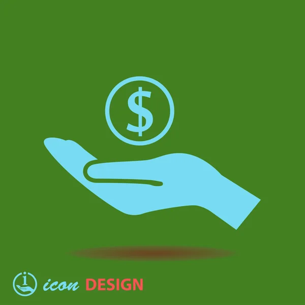 Money in hand icon — Stock Vector