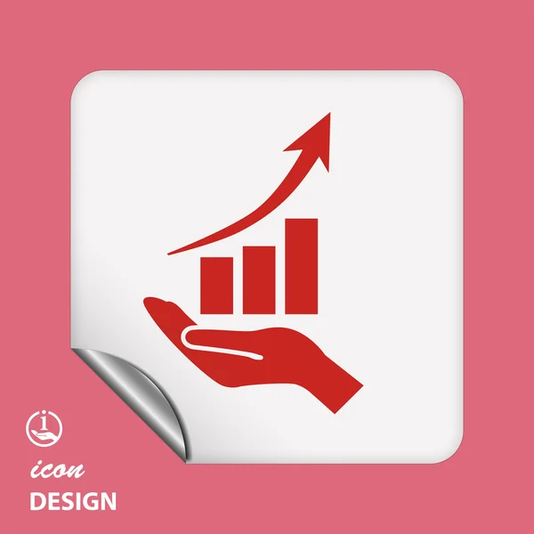 Graph in hand icon — Stock Vector