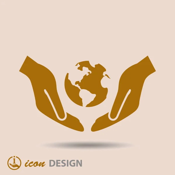 Globe in hands icon — Stock Vector