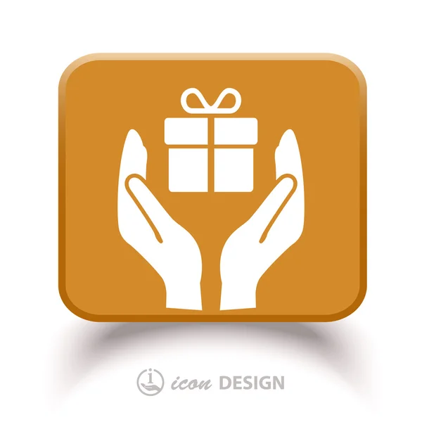 Gift in hands — Stock Vector