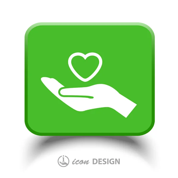 Heart in hand icon — Stock Vector