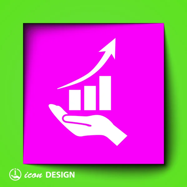 Wykres w ręku ikona — Wektor stockowy