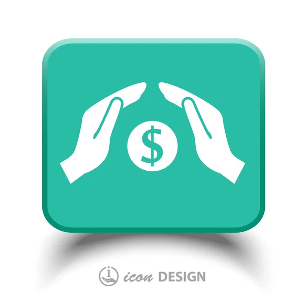 Pénzt a kéz ikon — Stock Vector