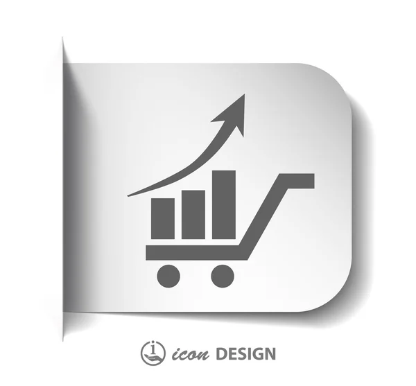 Ícone gráfico de negócios — Vetor de Stock
