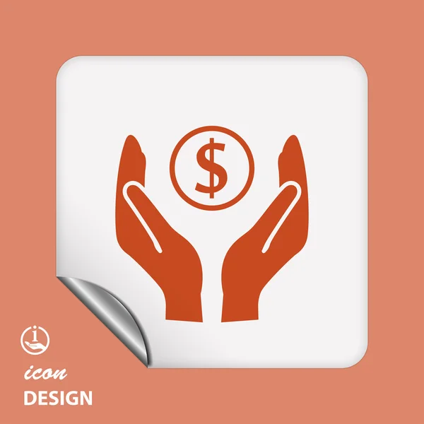 Money in hands icon — Stock Vector