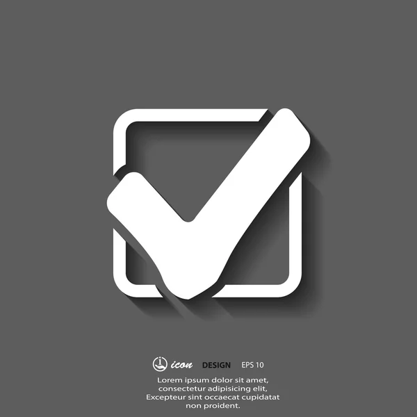 Marca de verificación icono — Vector de stock