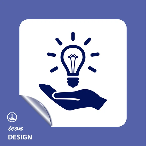 Bulb in hand icon — Stock Vector