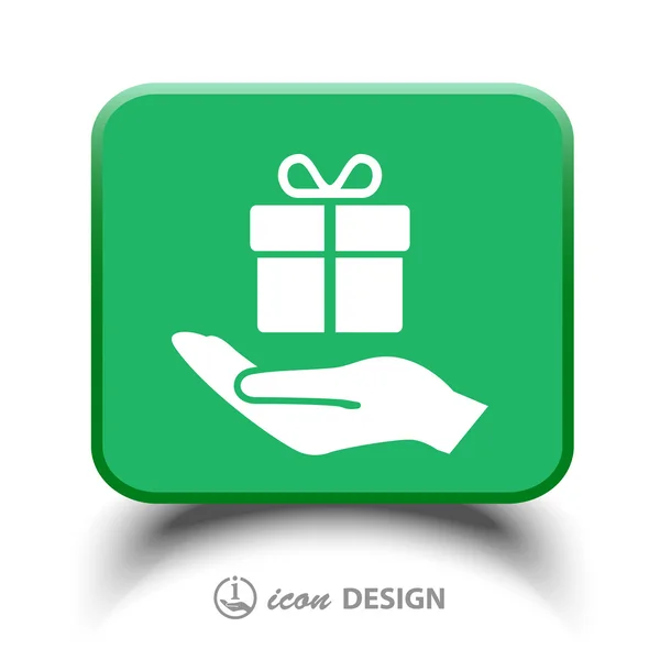 Gift in hand icon — Stock Vector