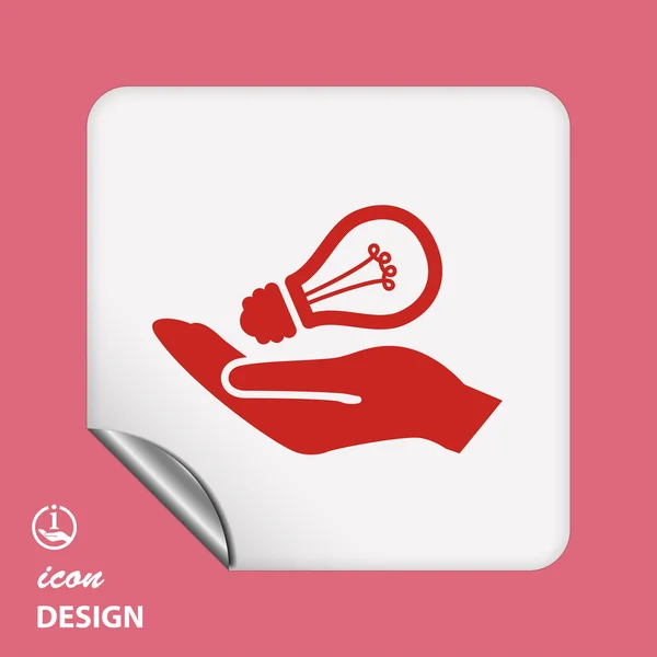 Light bulb in hand icon — Stock Vector