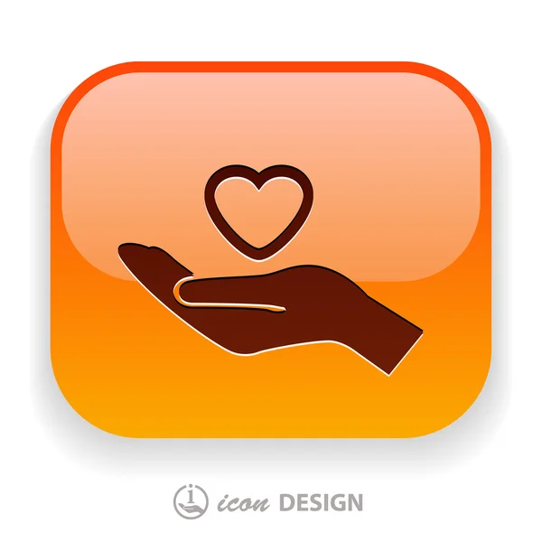 Heart in hand icon — Stock Vector