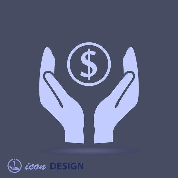 Money in hands icon — Stock Vector