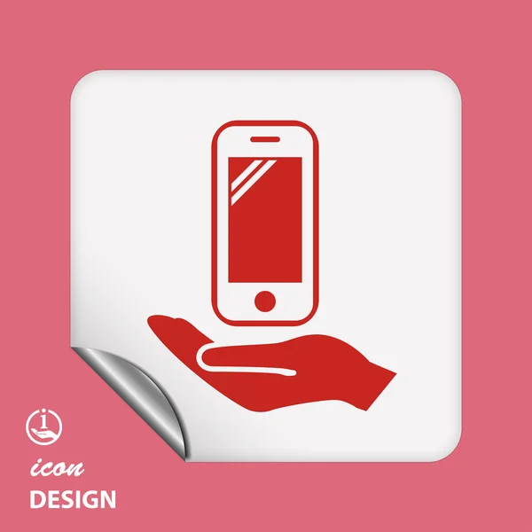 Mobilní telefony v rukou ikony — Stockový vektor