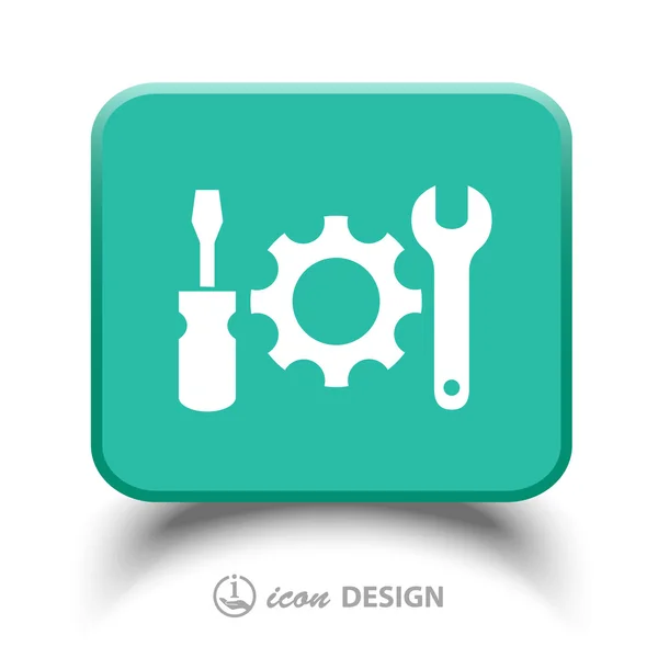 Gear, wrench and screwdriver icons — Stock Vector