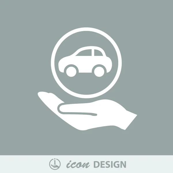 Car in hand icon — Stock Vector