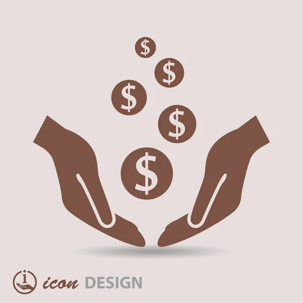 Money in hands icon — Stock Vector