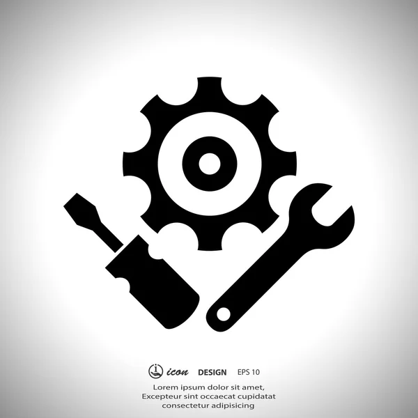 Gear, wrench and screwdriver icons — Stock Vector